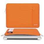 MOSISO Laptop Sleeve Bag Compatible with MacBook Air/Pro, 13-13.3 inch Notebook, Compatible with MacBook Pro 14 inch 2023-2021 A2779 M2 A2442 M1, Polyester Vertical Case with Pocket, Orange