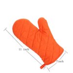 Nachvorn Oven Mitts, Premium Heat Resistant Kitchen Gloves Cotton & Polyester Quilted Oversized Mittens, 1 Pair Orange