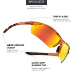 Xagger Polarized Wrap Around Sport Sunglasses for Men Women UV400 Lightweight Baseball Running Cycling Glasses