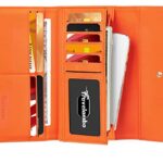 Travelambo Womens Wallet PU Leather RFID Blocking Multi Card Holder Large Capacity Organizer Zipper Coin Purse (Fire Orange)