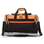 17″ Blank Duffle Bag Duffel Bag Travel Size Sports Durable Gym Bag (Orange) Medium