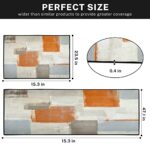 Tayney Orange Abstract Kitchen Rugs and Mats Non Skid Washable Set of 2, Beige Contemporary Painting Art Kitchen Runner Rug, Modern Brown Grey Under Sink Mats for Kitchen Floor Decor