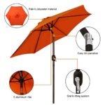 Blissun 7.5 ft Patio Umbrella, Yard Umbrella Push Button Tilt Crank, Orange