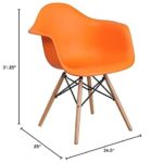 Flash Furniture 2 Pk. Alonza Series Orange Plastic Chair with Wooden Legs