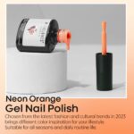 modelones Gel Nail Polish, 1 Pcs 15ML Bright Neon Orange Color Gel Polish Soak off LED Spring Summer Orange Nail Polish Gel Nail Salon DIY at Home Manicure Coachella Music Festival Gift for Women,