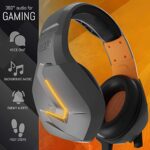 Orzly Gaming Headset (Orange) for PC and Gaming Consoles PS5, PS4, Xbox Series X | S, Xbox ONE, Nintendo Switch & Google Stadia Stereo Sound with Noise Cancelling mic – Hornet RXH-20 Vesuvius Edition