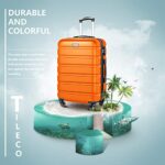 Coolife Luggage 3 Piece Set Suitcase Spinner Hardshell Lightweight TSA Lock (orange)