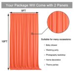 10 ft x 10 ft Wrinkle Free Orange Backdrop Curtain Panels, Polyester Photography Backdrop Drapes, Wedding Party Home Decoration Supplies
