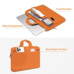 MOSISO Laptop Shoulder Bag Compatible with MacBook Air/Pro,13-13.3 inch Notebook,Compatible with MacBook Pro 14 inch 2023-2021 A2779 M2 A2442 M1,Polyester Flapover Briefcase Sleeve Case, Orange