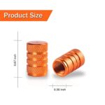 SINGARO 12PCS Tire Valve Stem Caps, Car Exterior Accessories, Aluminum Alloy Valve Cover General Purpose Cars, Trucks, Motorcycles and Bicycles (Orange)