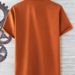 SOLY HUX Men’s Short Sleeve Button Down Shirts Casual Dress Going Out Camp Tops Burnt Orange Solid M