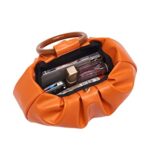 Verdusa Women’s Ruched Small Handbag Clutch Purse Dumpling Pouch Bag Orange one-size