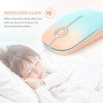VssoPlor Wireless Mouse, 2.4G Slim Portable Computer Mice with Nano Receiver for Notebook, PC, Laptop, Computer (Orange to Green)