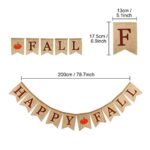 Whaline Happy Fall Pumpkin Burlap Banner Harvest Home Decor Bunting Flag Garland Party Thanksgiving Day Decoration