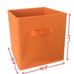 Sodynee Foldable Cloth Storage Cube Basket Bins Organizer Containers Drawers, 6 Pack, Orange