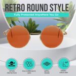 SUNNYPRO Hippie Sunglasses Round Disco Glasses Women 70’s 60’s Circle Orange Funky Shades