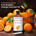 MAJESTIC PURE Brazilian Orange Essential Oil, Therapeutic Grade, Pure and Natural Premium Quality Oil, 4 fl oz