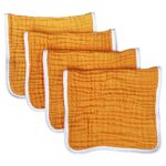 Muslin Burp Cloths Large 20 by 10 Inches 100% Cotton 6 Layers Extra Absorbent and Soft (Orange)