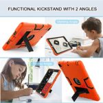 OKP Case for iPad 6th Generation/iPad 5th Generation/iPad 9.7 inch/ iPad Air 2, Hybrid Shockproof Rugged Protective Cover for ipad 9.7 inch 2018/2017 with Built-in Kickstand (Orange+Black)