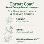 Traditional Medicinals Throat Coat Organic Cough Drops, Sweet Orange Fennel with Menthol, Soothes Sore Throats & Relieves Coughs, 16 Count (Pack of 1)