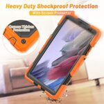 HXCASEAC Case for Samsung Tab A7 Lite 8.7 inch T220/T225/T227 with Screen Protector Pencil Holder [360 Rotating Hand Strap] &Stand, Drop-Proof Case for Samsung Galaxy Tab A7 Lite 2021, Orange