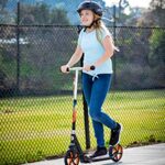 Razor A5 Lux Kick Scooter for Kids Ages 8+ – 8″ Urethane Wheels, Anodized Finish Featuring Bold Colors and Graphics, For Riders up to 220 lbs