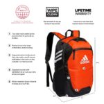 adidas Stadium 3 Sports Backpack, Team Orange, One Size