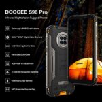 DOOGEE Rugged Phone Unlocked S96 Pro 8GB+128GB Infrared Night Vision Helio G90 Octa Core Waterproof Android Phone, 48MP+20MP, 6.22″ + Global 4G LTE GSM AT&T T-Mobile Dual SIM Phone 6350mAh?Orange?