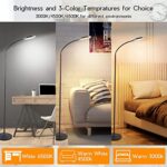 LED Floor Lamps for Living Room, Bright Modern Reading Floor Lamp with Stepless Adjust Color Temperatures & Brightness, Standing Lamp with RF Remote & Touch Control(Orange)