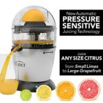 Vinci Hands-Free Patented Electric Citrus Juicer 1-Button Easy Press Lemon Lime Orange Grapefruit Juice Squeezer Easy to Clean Juicer Machine, Black/Stainless Steel