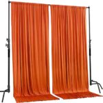 AK TRADING CO. 10 feet x 10 feet Polyester Backdrop Drapes Curtains Panels with Rod Pockets – Wedding Ceremony Party Home Window Decorations – Orange