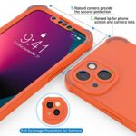 ORETech for iPhone 13 Mini Case, with [2 x Screen Protectors] [10 Ft Military Grade Drop Test] [Camera Protection] 360° Shockproof Full Body Phone Case iPhone 13 Mini Cover Slim Thin Case 5.4 – Orange