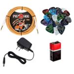 Orange Amps Crush Mini 3W Guitar Combo Amp Bundle w Power Adapter, Pig Hog Instrument Cable, 24 Picks, Battery & Liquid Audio Polishing Cloth (Orange)