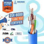 MONK CABLES | CAT6 Plenum (CMP) 1000ft Ethernet Cable | UTP, 23AWG, 550MHz | DSX-8000 Fluke Test Certified | Most Certified Cable of The Whole Market (Orange)