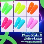 Born Pretty Neon Gel Nail Polish Set Fluorescent Gel polish Orange Hot Pink Blue Yellow Green Purple Vibrant Spring Summer Gel Polish Soak Off UV LED Gel Nail Polish Nail Art Manicure 6PCS 10ML