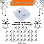 CNSSKJ Spider Webs Halloween Decorations,300 Sqft Spider Webs with 30 Fake Spiders, Stretchable Cobwebs for Indoor/Outdoor Scary Atmosphere, Parties, and Haunted Houses (1)