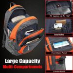 ProEtrade Backpack Bookbag for College Sturdy Travel Business Hiking Fit Laptop Up to 15.6 Inch Multi Compartment Gifts for Men Women Night Light Reflective (Orange)