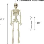 Halloween Skeletons, Halloween Decorations Skull, 16″ Full Body Realistic Faux Human Skeleton, Halloween Decor for Haunted House Props