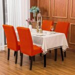 SUBRTEX Dining Room Chair Slipcovers Parsons Chair Covers Set of 4 Stretch Dining Chair Covers Removable Washable Kitchen Chair Covers Chair Protector Covers for Dining Room,Party,Hotel(Orange)