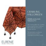 Elrene Home Fashions Crawling Spider Halloween Lace-Lined Tablecloth, 70″ x 70″, Round, Orange and Black