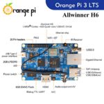 Orange Pi 3 LTS Allwinner H6 2GB LPDDR3 8GB EMMC Flash Quad Core 64 Bit Single Board Computer 5V3A Type-C Support Android 9.0, Ubuntu, Debian Mini PC (PI3 LTS+ Type-C Power Supply+Al Heat Sink+case)