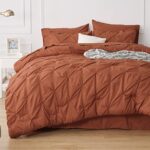 Bedsure Full Size Comforter Sets – Bedding Sets Full 7 Pieces, Bed in a Bag Burnt Orange Bed Sets with Comforter, Sheets, Pillowcases & Shams, Adult & Kids Bedding