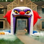 Fun Costumes 9.5 ft Outdoor Clown Inflatable Archway, Inflatable Clown Halloween Archway Decoration Standard