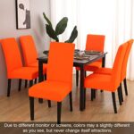 JQinHome Dining Chair Slipcover, High Stretch Removable Washable Chair Seat Protector Cover Set of 4,Chair Covers for Halloween Dining Room, Kitchen,Home Party,Wedding Ceremony(Orange, 4PC)