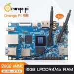 Orange Pi 5B 16GB+128GB Single Board Computer, Rockchip RK3588S 8-Core 64 Bit Wi-Fi6 Bluetooth 5.0 Development Board Compatible Orangepi OS/Android/Debian/Ubuntu (Pi 5B 16G128G+Type-C Power Supply)