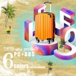 Coolife Luggage Expandable(only 28″) Suitcase PC+ABS Spinner 20in 24in 28in Carry on (orange new, S(20in)_carry on)
