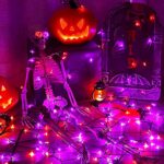 Green Convenience Halloween Lights 33ft 100 LED Battery String Lights with Timer Memory Function USB or Battery Powered Waterproof Halloween Decorations for Indoor Outdoor Garden Decor(Purple&Orange)