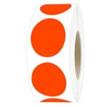 PARLAIM 1″ Orange Round Color Coding Circle Labels, 1000 per Roll in Dispenser Box, 1 inch Office Dot Sticker