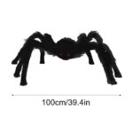 Halloween Huge Spider Decoration, Scary Black Spider Prop, Black Soft Hairy Scary Spider Realistic Large Spider Props for Haunted House Indoor & Outdoor Yard Garden Home Decor Party Supplies