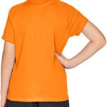 TSLA Youth Kids UPF 50+ Short Sleeve, Aqua Water Swimsuit Top, UV/SPF Surf Swim Shirt, Swim Shirt Orange, 10